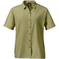 Schöffel Outdoorbluse SCHÖFFEL "Urban Blouse Style Kalmen WMS", Damen, Gr. 38, grün (4605, grün), Oberstoff: 73% Baumwolle 27% Hanf, bequem, V-Ausschnitt, Blusen Outdoorbluse