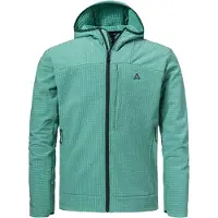 Schöffel Fleecejacke SCHÖFFEL "Fleece Hoody Style Enixa MEN", Herren, Gr. 48, grün (6405, grün), Oberstoff: 92% Polyester, 8% Elasthan, regular fit, hoch geschlossener Ausschnitt, Jacken Fleecejacke