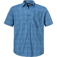 Schöffel Outdoorhemd SCHÖFFEL "Shirt Style Frolya MEN", Herren, Gr. 54, Normalgrößen, blau (0840, blau), Oberstoff: 81% Polyester, 14% Nylon, 5% Elasthan, V-Ausschnitt, Hemden Outdoorhemd