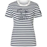 Super.natural - Women's Stripe Cote D'Azur Bio Jersey Tee - Merinoshirt Gr S weiß/ salute