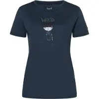 Super.natural - Women's Wood Craftine Tee - Merinoshirt Gr L blau/ various
