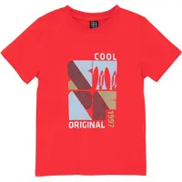 Color Kids - Kid's T-Shirt with Print S/S 742675 - T-Shirt Gr 128 rot