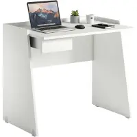 Dmora Schreibtisch Calendula, Moderner Schreibtisch mit Schublade, Studier - oder Bürotisch für PC - Buchhalter, 100% Italy, 90x60h80 cm, Weiß