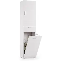Dmora Mehrzweckschrank 2-türig 45x195 cm Weiß 2 Regale