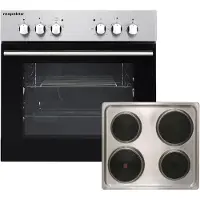Respekta EB6000IXN Einbauherdset Backofen 55 L Edelstahl Kochfeld 3 Stufen