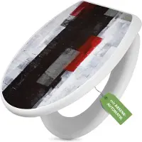 Banjado Toilettendeckel weiß mit Absenkautomatik und Motiv Abstrakt Rot [TDW 11556]