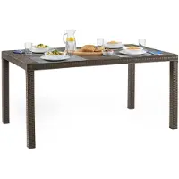 Dmora Outdoor Tisch Giove, 100 % Italy, 150x90h74 cm, Braun