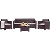Dmora Lounge-Set für den Außenbereich Venus, 100 % Italy, Braun