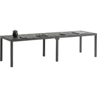 Dmora Gartentisch Campana, Picknickbasis, Mehrfachposition Garten-Esstisch, Mehrzweck-Außenbank, Italy, 292x86 h74 cm, Anthrazit