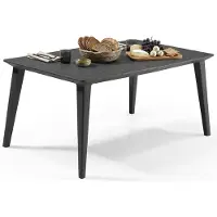 Dmora Gartentisch Brockville 157x98x74h cm Anthrazit, 6 Plätze, UV-beständig, vielseitig, platzsparend
