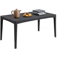 Dmora Outdoor-Tisch Salmon 160x90x74h cm Anthrazit Schwarz, 6 Plätze, UV-beständig, vielseitig