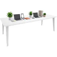 Dmora Gartentisch Camrose 235x98x74 cm Weiß, 10 Plätze, Verlängerung mit Mittelmechanismus