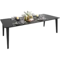 Dmora Gartentisch Camrose 235x98x74 cm, Anthrazit Schwarz, 10 Plätze, Ausziehmechanismus mit Mittelerweiterung