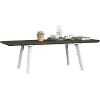 Dmora Gartentisch Penticton 162x100,5x76,5h cm Weiß, 10 Sitzplätze, UV-beständig