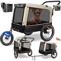 Kesser Hundeanhänger Boxer 3-in-1 Hundebuggy Jogger Fahrradanhänger