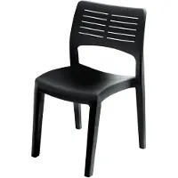 Dmora Outdoor-Stuhl Gaeta, Gartensitz, Stuhl für Esstisch, Outdoor-Sessel, 100 % Italy, 50 x 51 x 82 cm, Anthrazit