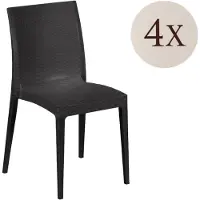 Dmora Set mit 4 Gartenstühle Palizzolo, Platzsparende Outdoor-Stühle, Stapelbar, Ideal für Garten und Terrasse, Italy, 42x48 h81 cm, Anthrazit