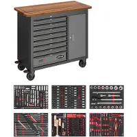 Vigor Mobile Werkbank SeriesL, mit Sortiment, V5154, 375-teilig