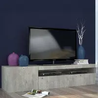 Web Furniture Moderner TV-Schrank mit Tür und Klappschublade 150cm Daiquiri Concrete M