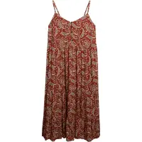 Superdry für Damen. W8012030A Braunes Half-Tiered-Kleid (XL), Lässig, Viskose, Ärmellos / Hosenträger