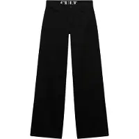 Superdry für Damen. W7011313A Schwarze Baggy-Hose mit mittlerer Leibhöhe (26/30), Lässig, Baumwolle
