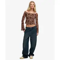 Superdry Flocked Mesh Langarm-t-shirt