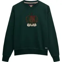 Superdry für Damen. W2012579A Sweatshirt Wappen grün (XS), Lässig, Baumwolle