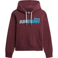 Superdry für Damen. W2012494A Kapuzenpullover Faded Core weinrot (L), Lässig, Baumwolle, Bordeaux