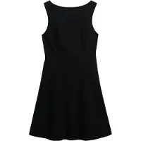 Superdry für Damen. W8012000A Schwarzes LBD-Kleid mit Rundhalsausschnitt (S), Lässig, Polyester, Ärmellos / Hosenträger