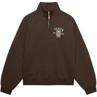 Superdry für Damen. W2012716A Braunes Country Club-Sweatshirt mit halbem Reißverschluss (XL), Lässig, Baumwolle
