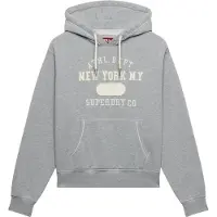 Superdry für Damen. W2012713A Graues Applique-Crop-Hoodie (M), Lässig, Baumwolle