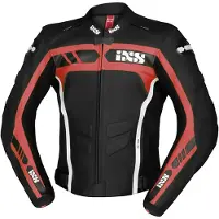 IXS Sport RS-600 1.0 Schwarz Rot Weiß Motorrad Lederjacke Größe 50