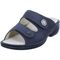 Finn Comfort Zeno Pantolette Damen, Leder,/Stretch, Dunkelgrau, bequem - Marken , Grau, leder (nubuk/stretchrona)