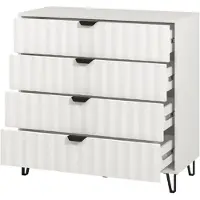 Dmora Kommode Maggiora 93x40x90h cm Weiß, 4 Schubladen mit Schiebefunktion