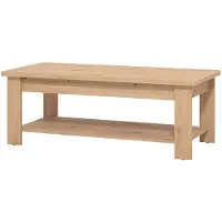 Dmora Couchtisch Pella 124x60x45h cm Eiche Braun, rechteckiges Fach