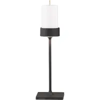 Zafferano Perpetua Midi wiederaufladbare Tischleuchte, kabelloses Design, schwarzes Aluminium-Druckgussgehäuse mit austauschbarem Schnapp-Akkusystem