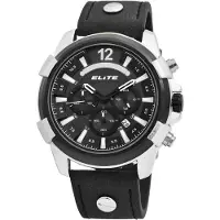 Elite Herrenuhr Kunstleder EL0005 mit Kunstlederband und Datumsanzeige