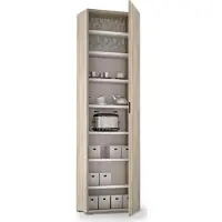 Dmora Mehrzweckschrank Fiordaliso, Linearschrank mit 1 Tür und 7 Einlegeböden, Eingangs - oder Badezimmersäule, Modernes Schuhregal, 100% Italy, 50x30h182 cm, Ulme