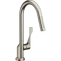 Axor Spültisch-Einhebelmischer 250 Axor Citterio mit Ausziehbrause, Edelstahl-Optik
