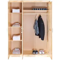 Dmora Dreitüriger Kleiderschrank, Eichenfarbe, 140 x 190 x 55 cm.