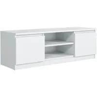 Masseno TV-Schrank NUDO 120 cm Fernsehschrank mit 2 Türen TV-Lowboard für Wohnzimmer Modern 120x39x38,5 cm Weiß / Weiß