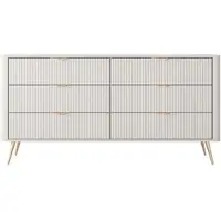 AX Living Kommode beige mit Schubladen Vespasia 163 6S - 163,2cm breit