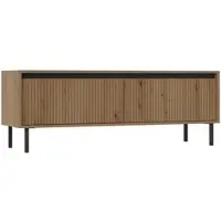 Masseno TV-Schrank OSTIA 140,2 cm Fernsehschrank mit 2 Schubladen für Wohnzimmer Modern 140,2x40x50 cm Goldfarben / Goldfarben