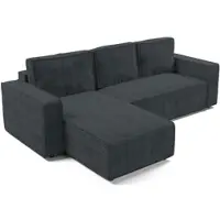 AX Living Ecksofa L Form Aydin Cord Schlafsofa Grau Schlaffunktion 258