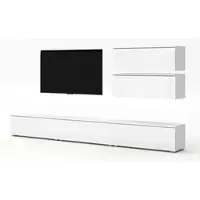 AX Living Wohnwand weiß Loriano V Matt/Hochglanz Anbauwand 300 cm