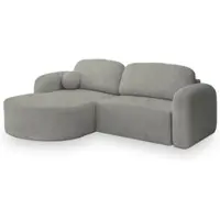 Masseno Ecksofa AMILIA L-S mit Schlaffunktion L-Form, Sofa mit Bettkasten, Wohnzimmersofa, Couch, Soffa, Bettsofa, Couchgarnitur- Hellgrau, QUELLE 83