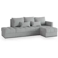 Masseno Ecksofa LUMARI R-S mit Schlaffunktion L-Form, Sofa mit Bettkasten, Wohnzimmersofa, Couch, Soffa, Bettsofa, Couchgarnitur- Hellgrau, PAROS 05