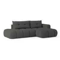 Masseno Ecksofa FLUMA R-S mit Schlaffunktion L-Form, Sofa mit Bettkasten, Wohnzimmersofa, Couch, Soffa, Bettsofa, Couchgarnitur- Grau, QUELLE 92