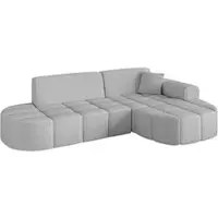 ALTDECOR Ecksofa in L-Form Livo-L1 - 252x173x79,5 cm Hellgrau - Corner Sofa Bett Eckcouch Couch Wohnlandschaft Cauchsofa