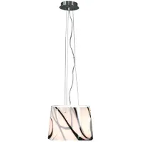 Näve 731722 Glas-Pendelleuchte ; Farbe: Blankstahl / Schwarz / Weiß